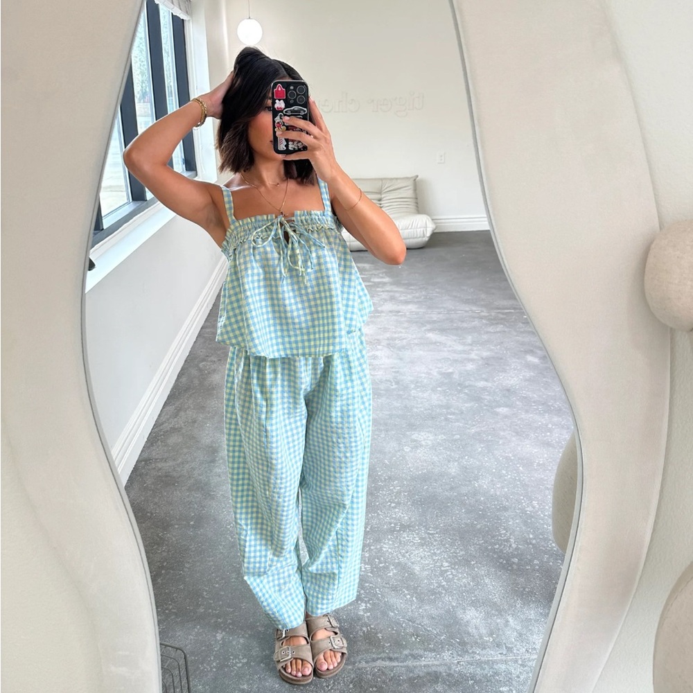 Tiger Cherry Checkered Two Piece Set